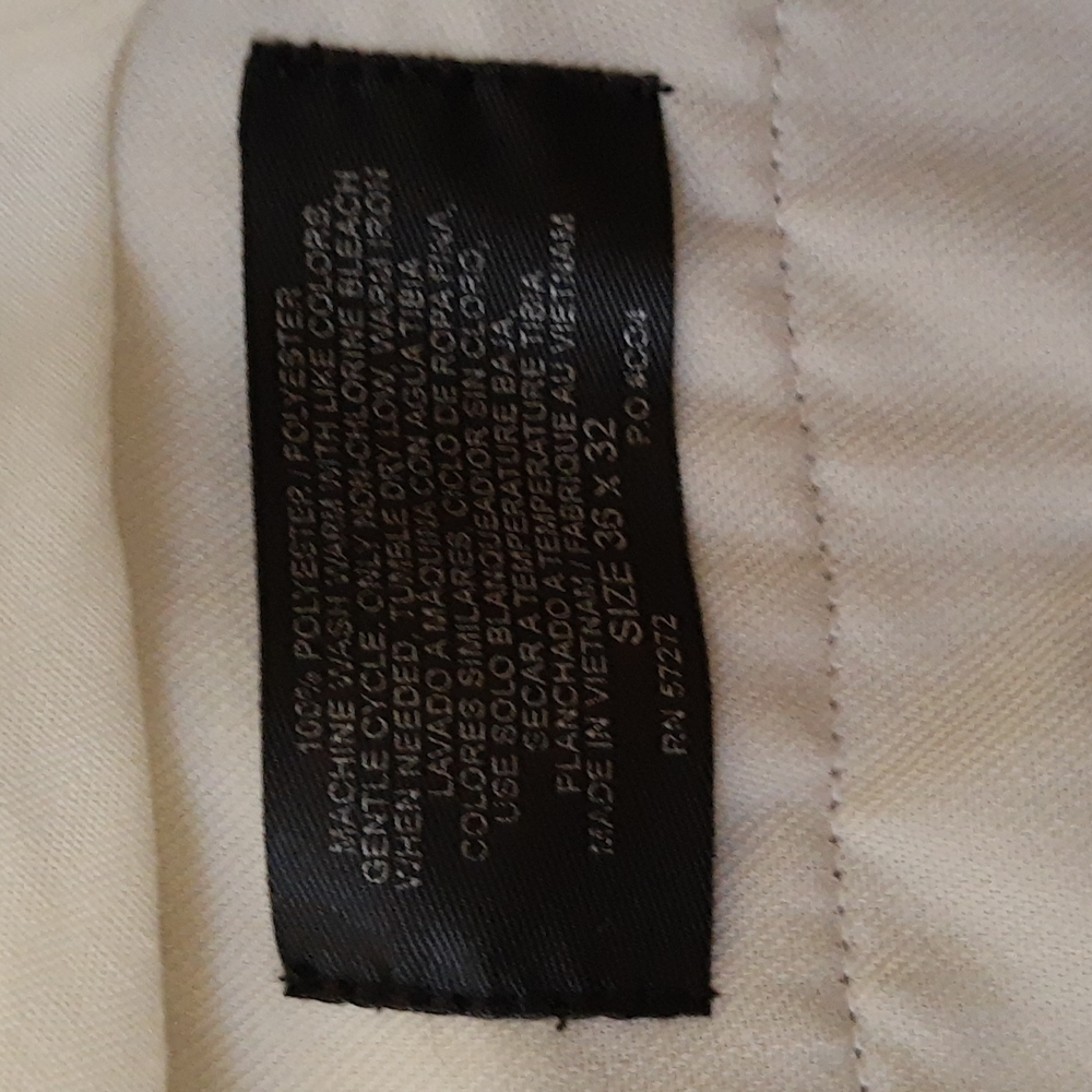 Perry Ellis Portfolio Pant Pleated Front Cuff Chinos Men’s 36x32 Taupe VTG 90s - Picture 2 of 9